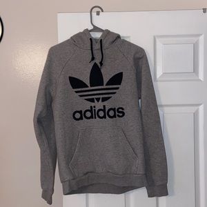 Adidas grey logo hoodie size small